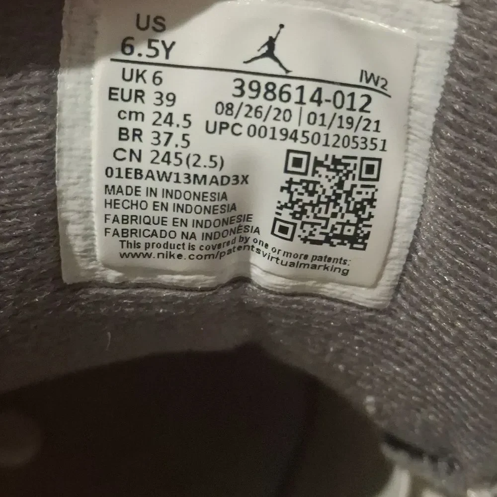 Air Jordan Gray Sneakers size 6.5